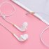 Wire control Headphones Bass In ear Sport Music Gaming Headset Earbuds Compatible For Iphone Oppo Xiaomi Vivo Universal pink