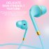 Wire control Headphones Bass In ear Sport Music Gaming Headset Earbuds Compatible For Iphone Oppo Xiaomi Vivo Universal pink