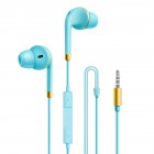 Wire-control Headphones Bass In-ear Sport Music Gaming Headset Earbuds Compatible For Iphone Oppo Xiaomi Vivo Universal blue