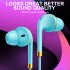 Wire control Headphones Bass In ear Sport Music Gaming Headset Earbuds Compatible For Iphone Oppo Xiaomi Vivo Universal blue