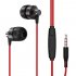 Wire controlled Headphones With Microphone Ergonomic In ear Hi Fi Music Sports Earbuds Gaming Headset black red