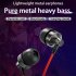 Wire controlled Headphones With Microphone Ergonomic In ear Hi Fi Music Sports Earbuds Gaming Headset black red