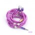 Wire controlled In ear Headphones With Mic Pearl Necklace Rhinestone Earphones Compatible For Samsung Xiaomi Phones pink
