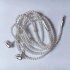 Wire controlled In ear Headphones With Mic Pearl Necklace Rhinestone Earphones Compatible For Samsung Xiaomi Phones pink