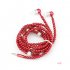 Wire controlled In ear Headphones With Mic Pearl Necklace Rhinestone Earphones Compatible For Samsung Xiaomi Phones pink