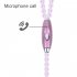 Wire controlled In ear Headphones With Mic Pearl Necklace Rhinestone Earphones Compatible For Samsung Xiaomi Phones pink
