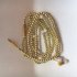 Wire controlled In ear Headphones With Mic Pearl Necklace Rhinestone Earphones Compatible For Samsung Xiaomi Phones White