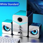 Wired  Combination  Speaker Led Luminous Usb2 1 Phone Computer Bass Music Subwoofer White