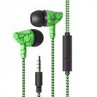 Wired Crack Sports Headphone Super Bass 3 5mm Earphone Earbud with Microphone Hands Free Headset  green