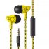 Wired Crack Sports Headphone Super Bass 3 5mm Earphone Earbud with Microphone Hands Free Headset  yellow