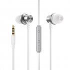 Wired Earbuds In-Ear Headphones Heavy Bass HiFi Sound Earplug Earphones 2-Button Control Comfortable To Wear Earbuds For Smart Phones Computer All 3.5mm Jack Devices silver