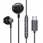 Wired Earbuds In-Ear Headphones HiFi Sound Earplug Headphones Plug-And-Play 3-Key Wire Control Earphones For Smart Phones Computer All Type-C Mobile Devices black