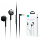 Wired Earbuds In-Ear Headphones With PU Leather Storage Case Noise Isolating Earphones 90° Angle Plug Wired Earphones For Smart Phone Tablet All 3.5mm Jack Devices black