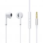 Wired Earbuds In-Ear Headphones With High-Sensitivity Microphone Earphones Noise Isolating 2-Key Control Wired Earbuds For Smart Phones Tablet All 3.5mm Jack Device White