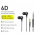 Wired Earphones 6d Stereo Bass Headphones With Microphone In ear 3 5mm Headset Compatible For Xiaomi Phones black