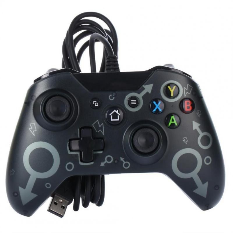Wired Gaming Controller PC Interface Dual-Vibration gray