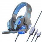 Wired Gaming Headset Headphone for PS4 Xbox One Nintend Switch iPad PC black blue Luminous