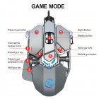 Wired Gaming Mouse Adjustable DPI 9Key J600 Macro Definition Programmable Wired Mouse Gamer Mice Breathing light for Computer <span style='color:#F7840C'>Laptop</span> PC PUBG Silver grey
