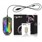 Wired Gaming Mouse Ergonomic 13 RGB Backlit USB Plug And Play Mouse High-Precision 12800 DPI Mice With 7 Programmable Keys For Laptop PC Desktop Computer black transparent