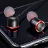 Wired  Headphones Game Dynamic Stereo Headset With Microphone Stable Plug Transmission Wire Control In ear Sports Earplugs E3 black