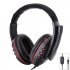 Wired Headphones With Adjustable Microphone Over Ear Gaming Headphones For PS4 XBOX ONE PC Black red