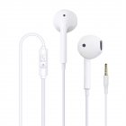 Wired Headphones With Microphone Hands-free Calls Subwoofer Music Earplugs Ergonomic Comfortable Earphones White