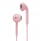 Wired Headphones With Microphone Hands-free Calls Subwoofer Music Earplugs Ergonomic Comfortable Earphones pink