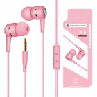 Wired Headset Earphone with Microphone Hands Free for Tablet PC Phone Pink