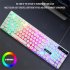 Wired Keyboard Mouse Set Colorful Backlight Ergonomic Mechanical 108 Keys Keyboard 3d Rollers Mouse For Computer Game white