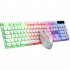 Wired Keyboard Mouse Set Colorful Backlight Ergonomic Mechanical 108 Keys Keyboard 3d Rollers Mouse For Computer Game white