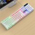 Wired Keyboard Mouse Set Colorful Backlight Ergonomic Mechanical 108 Keys Keyboard 3d Rollers Mouse For Computer Game white