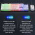 Wired Keyboard Mouse Set Colorful Backlight Ergonomic Mechanical 108 Keys Keyboard 3d Rollers Mouse For Computer Game white