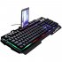 Wired Keyboard Robotic Feel Metal Luminous Backlight Mobile Phone Stand Holder Gaming Gold