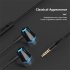 Wired Subwoofer Headphones Electroplating Bass Stereo In ear Earbuds With Mic Hands free Calling Phone Headset Compatible For Android Ios dark blue