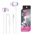 Wired Subwoofer Headphones Electroplating Bass Stereo In ear Earbuds With Mic Hands free Calling Phone Headset Compatible For Android Ios white purple