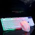 Wired USB PC Gamer Suspension Mechanical Feel Keyboard   Mouse Set Photoelectric Laptop Computer Backlit Keyboard Set white