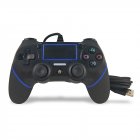 Wired Vibration Game Controller Professional USB PS4 Gamepad for PS4 Black blue