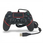 Wired Vibration Game Controller Professional USB PS4 Gamepad for PS4 Black red