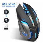 Wireless 2 4g 5 1 Ergonomic  Mice 2400dpi Usb Receiver Optical Bluetooth compatible Computer Gaming Mute Mouse black
