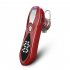 Wireless 5 0 Bluetooth Headset Unilateral Long Standby Running Sports Digital Display Headset red