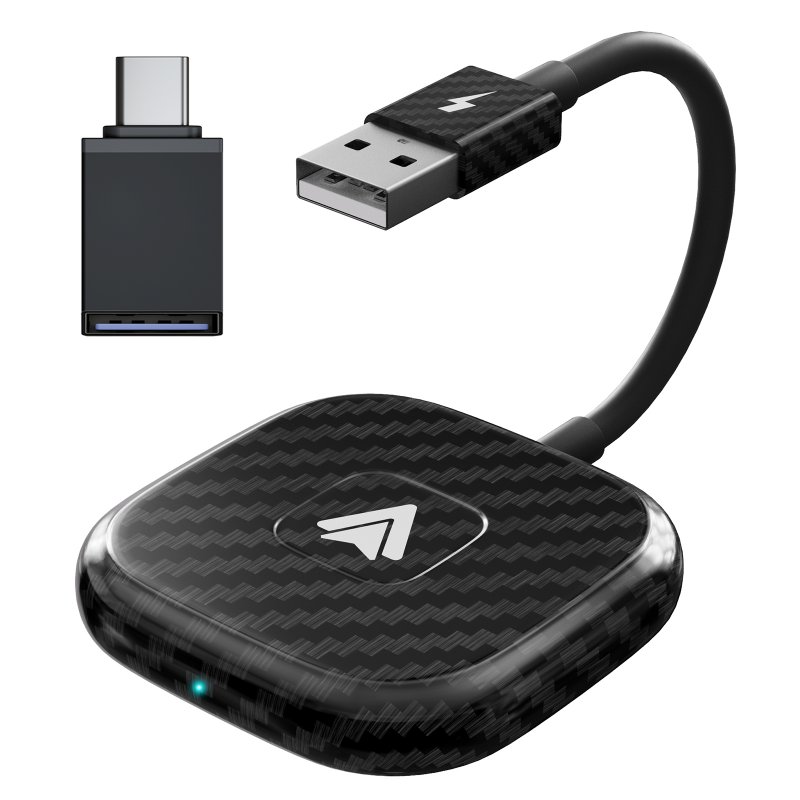 Wireless Adapter Compatible For CarPlay Android Auto 2.4Ghz 5GHZ Data Transmission Multimedia Video Dongle black