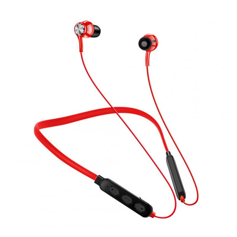 Wireless Bluetooth 5.0 Earphones Neck-mounted Magnetic Sports Earbuds Noise-cancelling Neckband In-ear Headphones G03 red