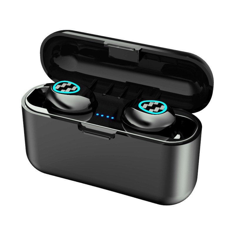 Wireless Bluetooth Earphones TWS Sport Stereo In-ear Bass Portable Earphones black_R7