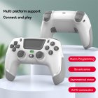 Wireless Bluetooth Gamepad Vibration 6 axis Console Controller Joystick Compatible for Ps4 White Gray