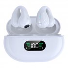 Wireless Bluetooth Headphone Noise Canceling Air Conduction Headset Ergonomic Ear Clip Sports Earphone White