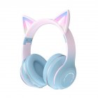 Wireless Bluetooth Headphone Gradient Color Luminous Cat Ears Gaming Headset Lovely Christmas Gifts