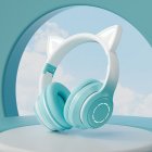 Wireless Bluetooth Headphone Gradient Color Luminous Cat Ears Gaming Headset Lovely Christmas Gifts