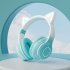 Wireless Bluetooth Headphone Gradient Color Luminous Cat Ears Gaming Headset Lovely Christmas Gifts black