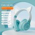Wireless Bluetooth Headphone Gradient Color Luminous Cat Ears Gaming Headset Lovely Christmas Gifts black