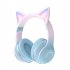 Wireless Bluetooth Headphone Gradient Color Luminous Cat Ears Gaming Headset Lovely Christmas Gifts black